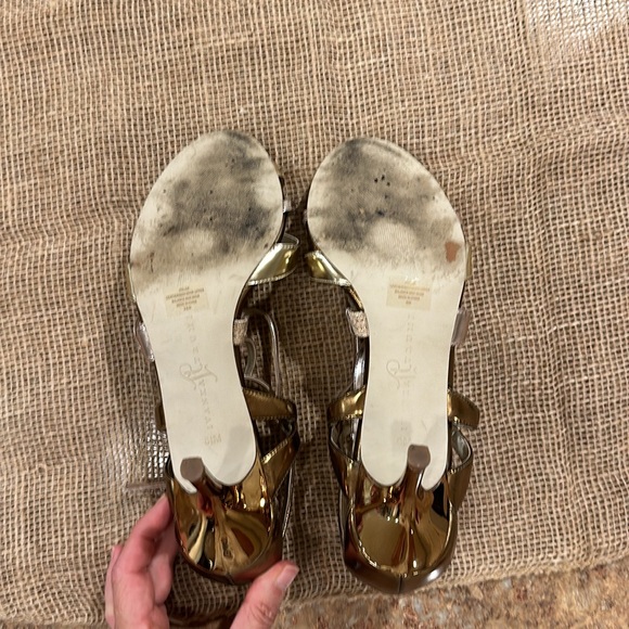 Ivanka Trump gold strappy heels size 8M. Great condition. - Picture 4 of 4